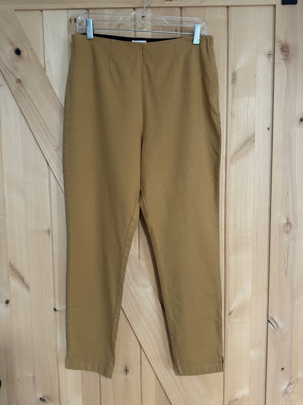 Garnet Hill | Side Zip Slim Twill Trousers in Sandalwood | Size 6